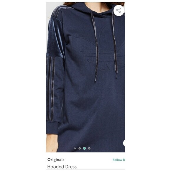 Adidas Originals Trefoil Hooded Dress Size Small - Picture 12 of 12